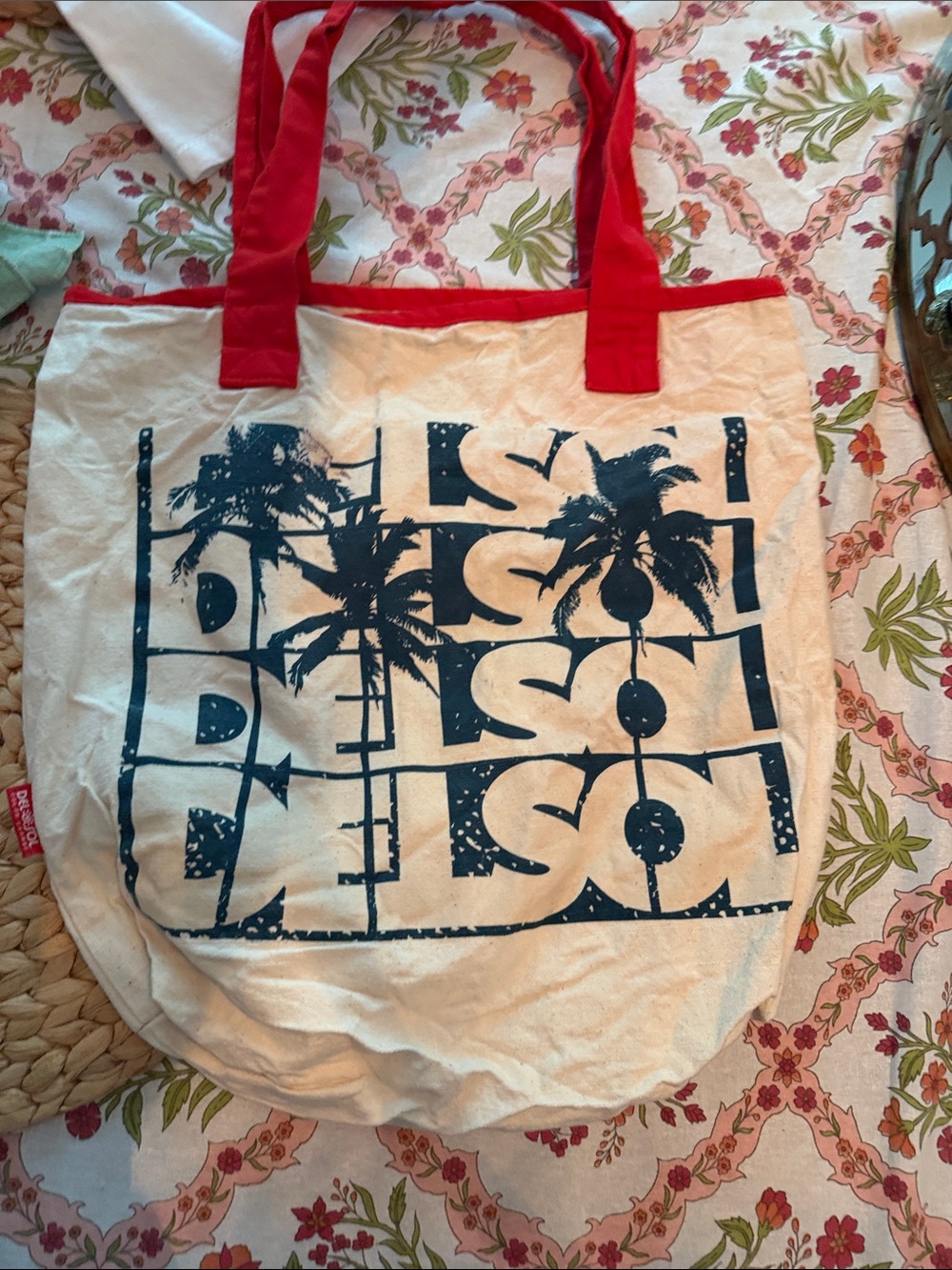 Color changing del sol Canvas Palm Print Tote Bag Anthropologie